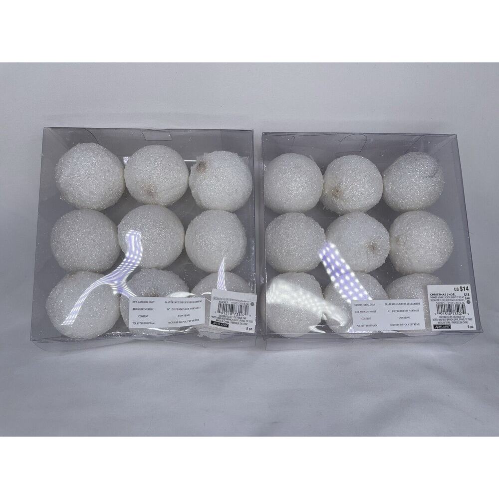 Christmas Tree Decorative Fillers White Shimmer & Shine 18pc Home Decor